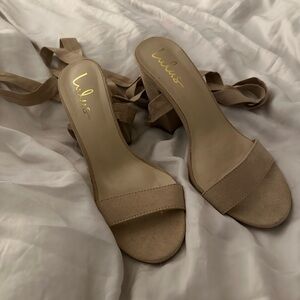 Lulu's Beige Heeled Sandals
